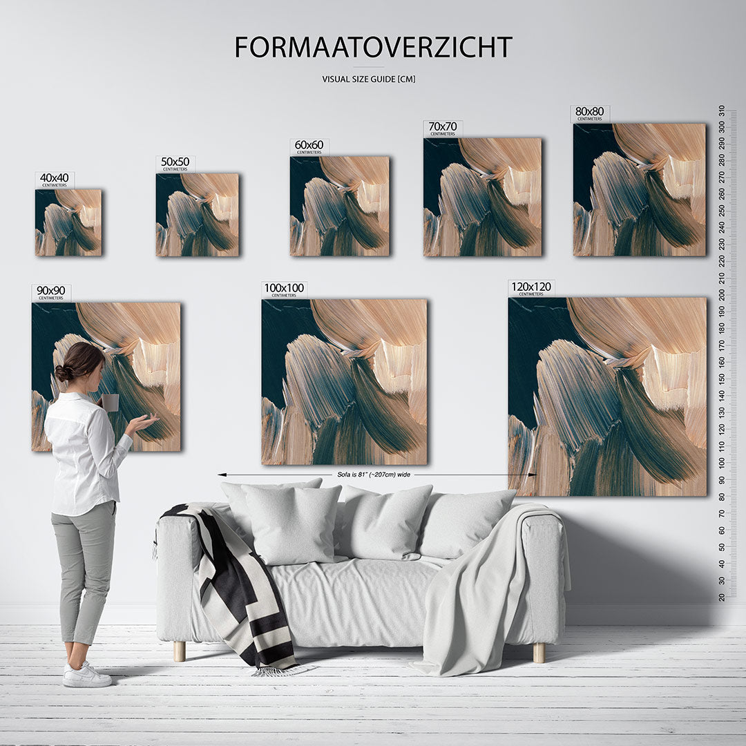 Organische borstelstreken Kunstwerk