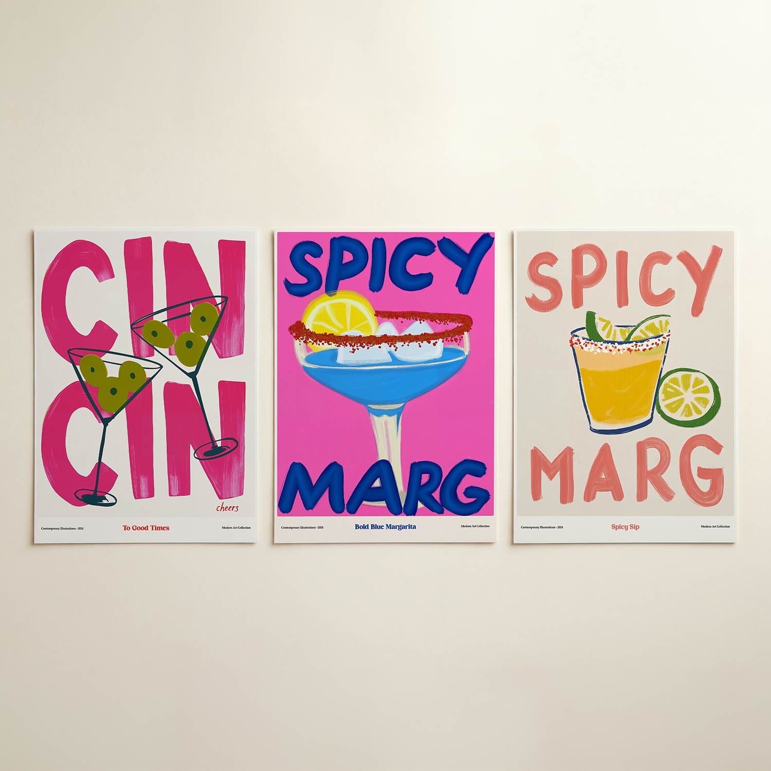 Kleurrijke cheers Posterset