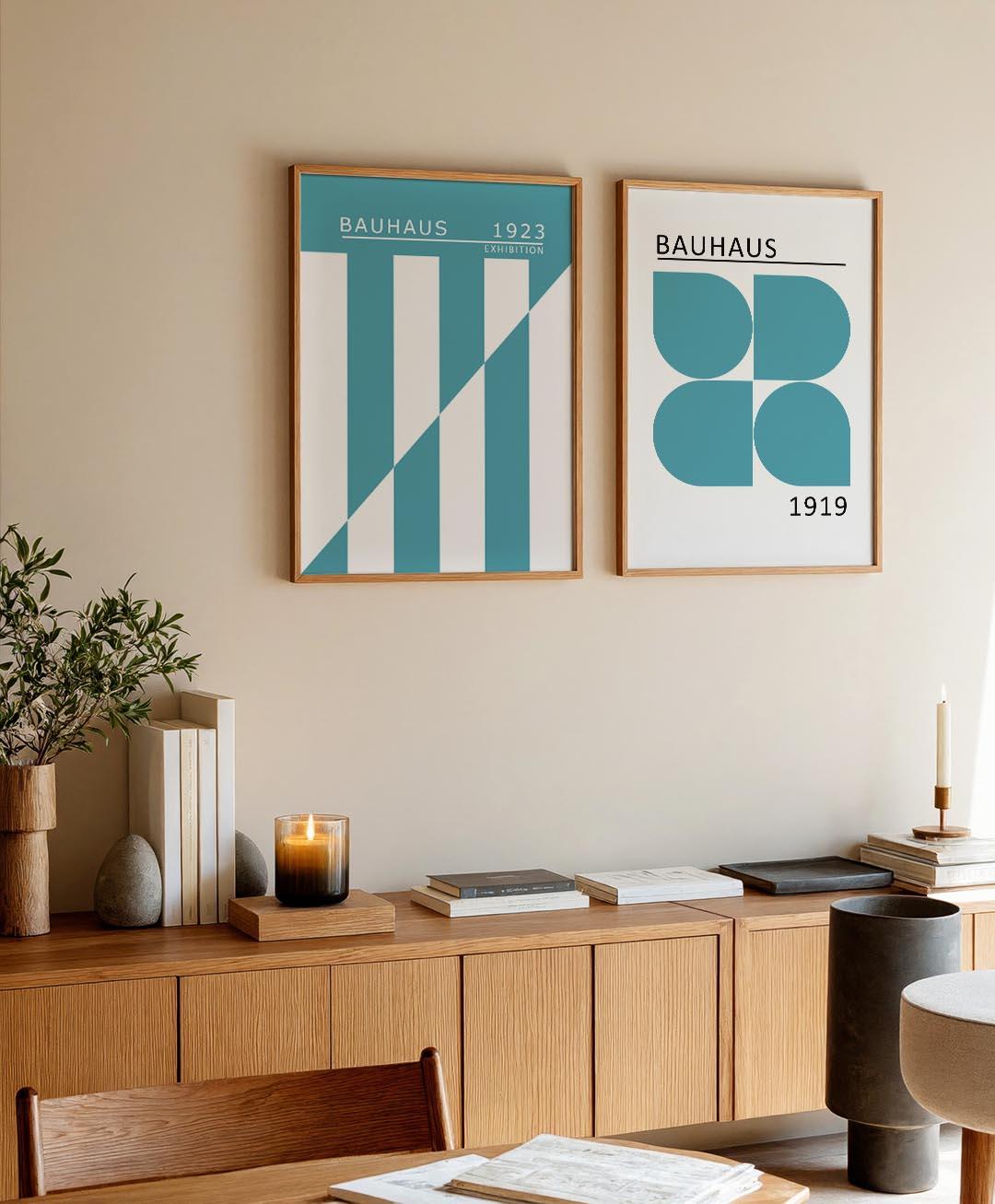 Strakke lijnenspel Posterset