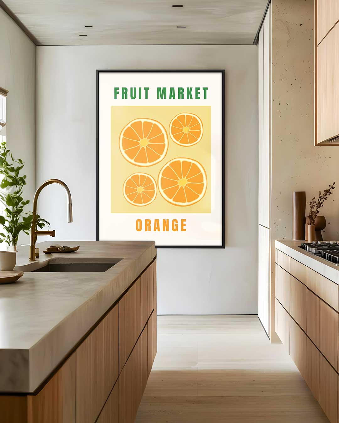 Fruit Market Orange Poster Kunstwerk-canvas-dibond-plexiglas-wanddecoratie-WallArtistic