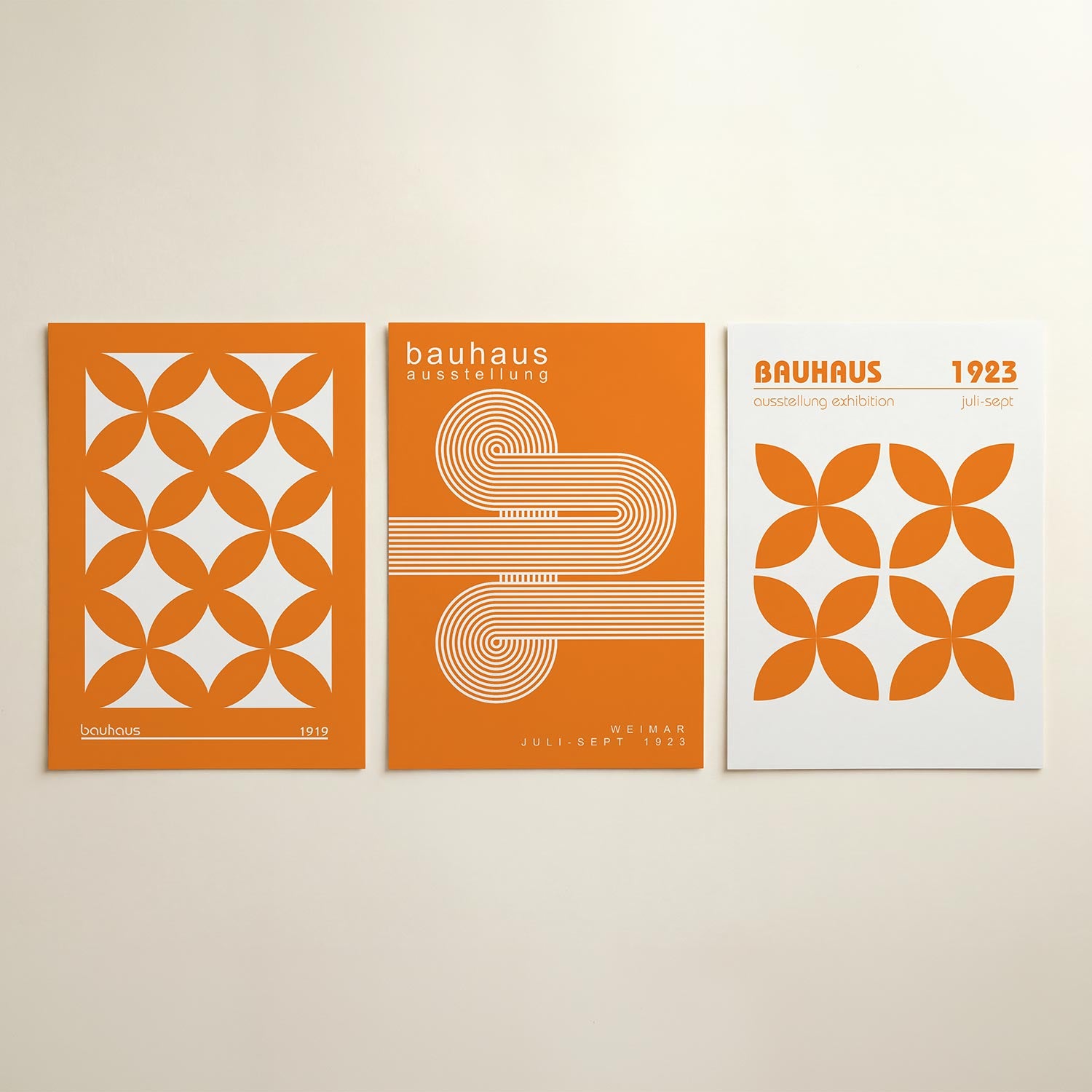 Oranje cirkelpatroon Posterset