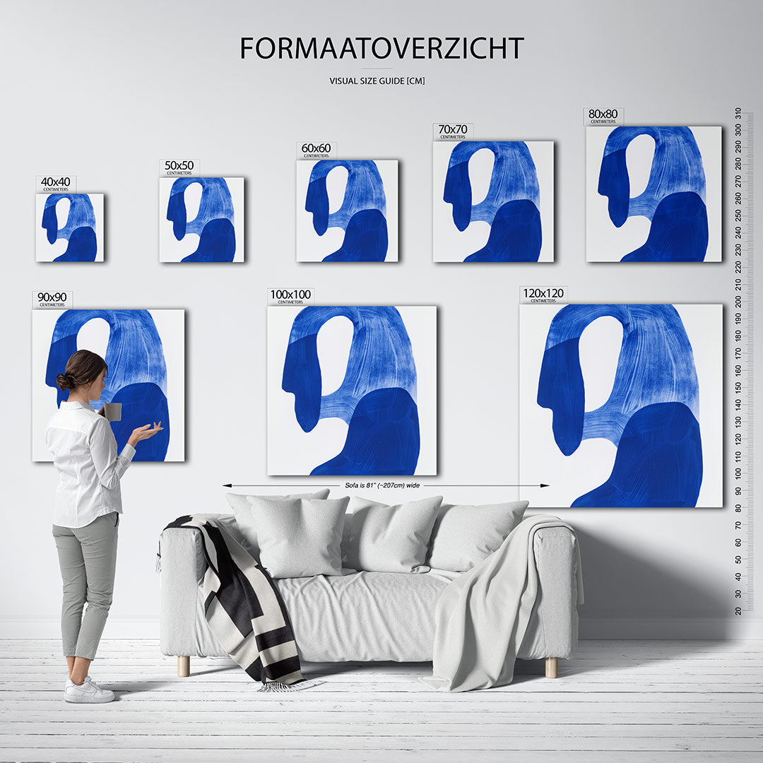 Vloeiende blauwe vormen Kunstwerk