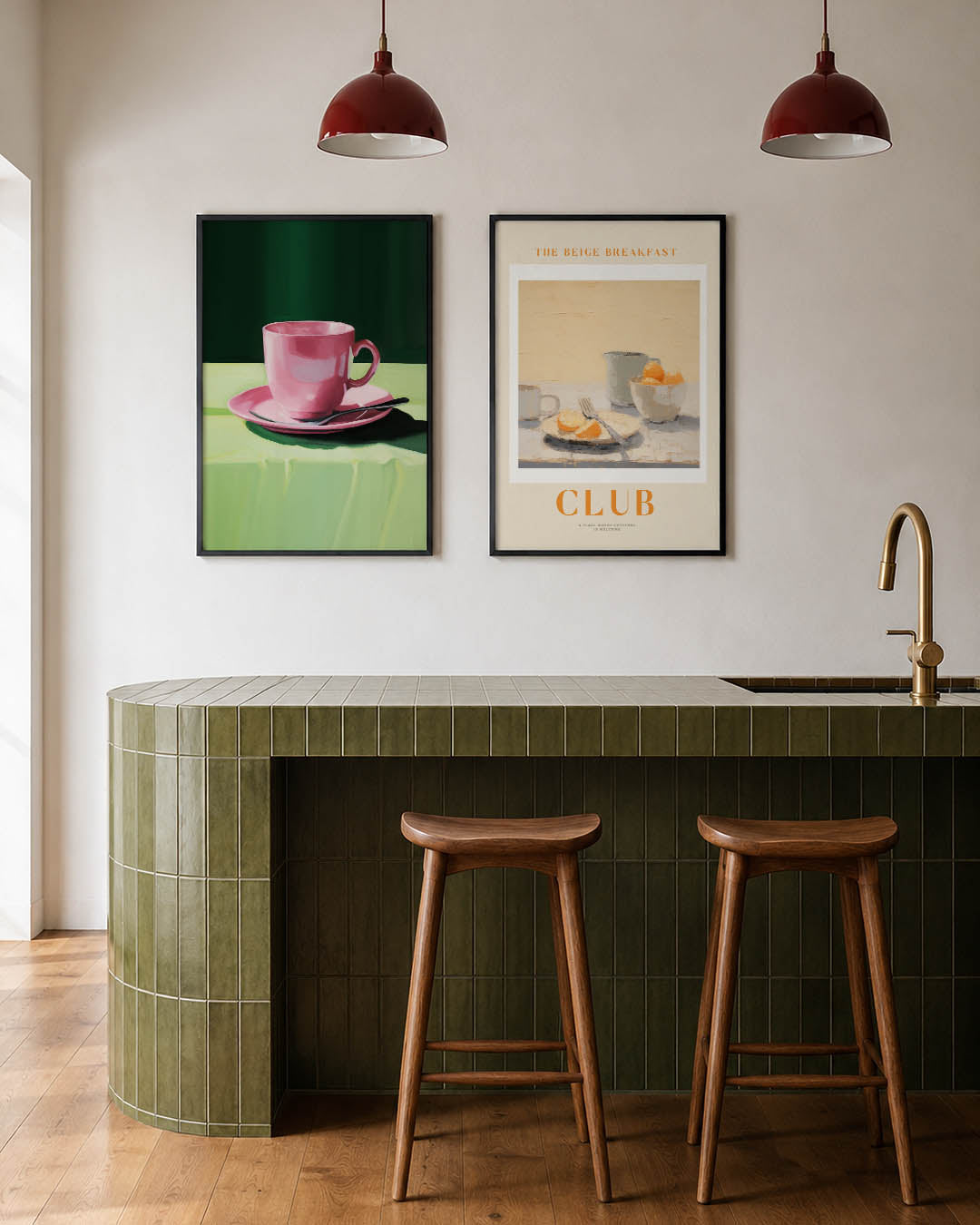 Kleurrijke koffiemoment Posterset