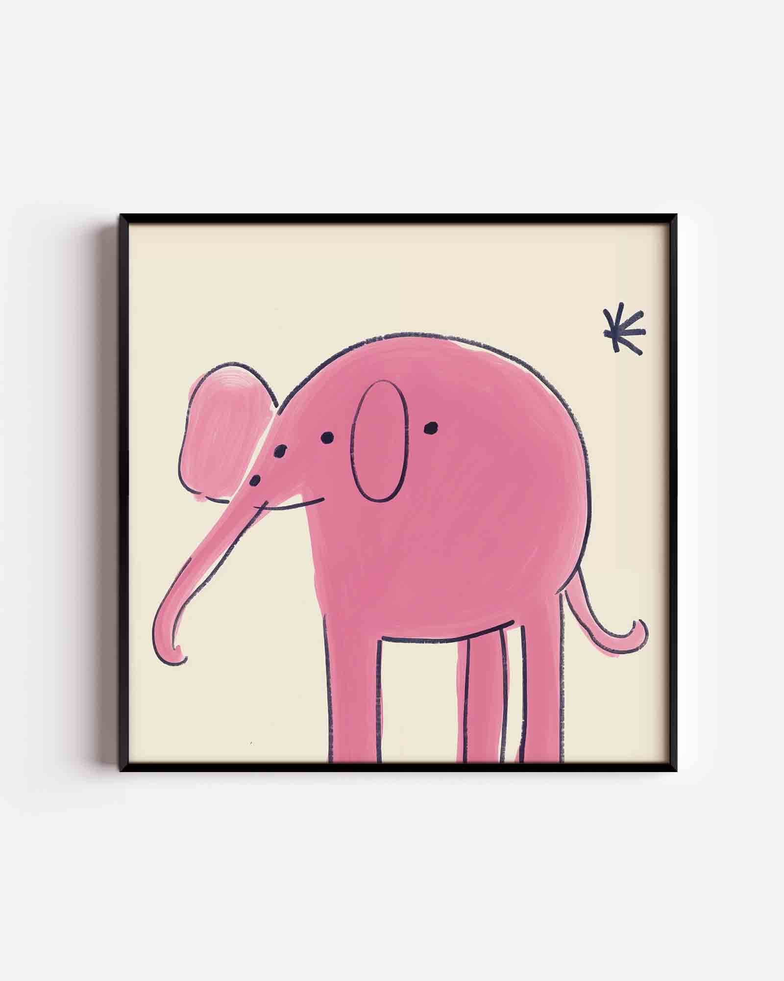 Roze olifant Poster