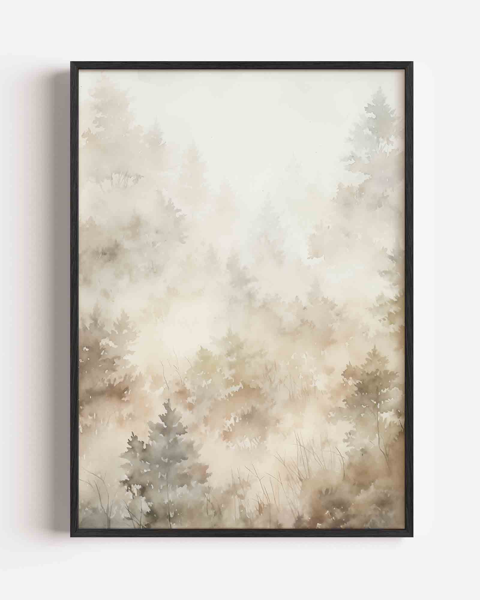Mistige boslandschap Poster