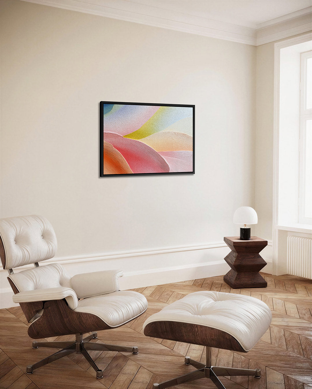 Kleurrijke golvende vormen Kunstwerk