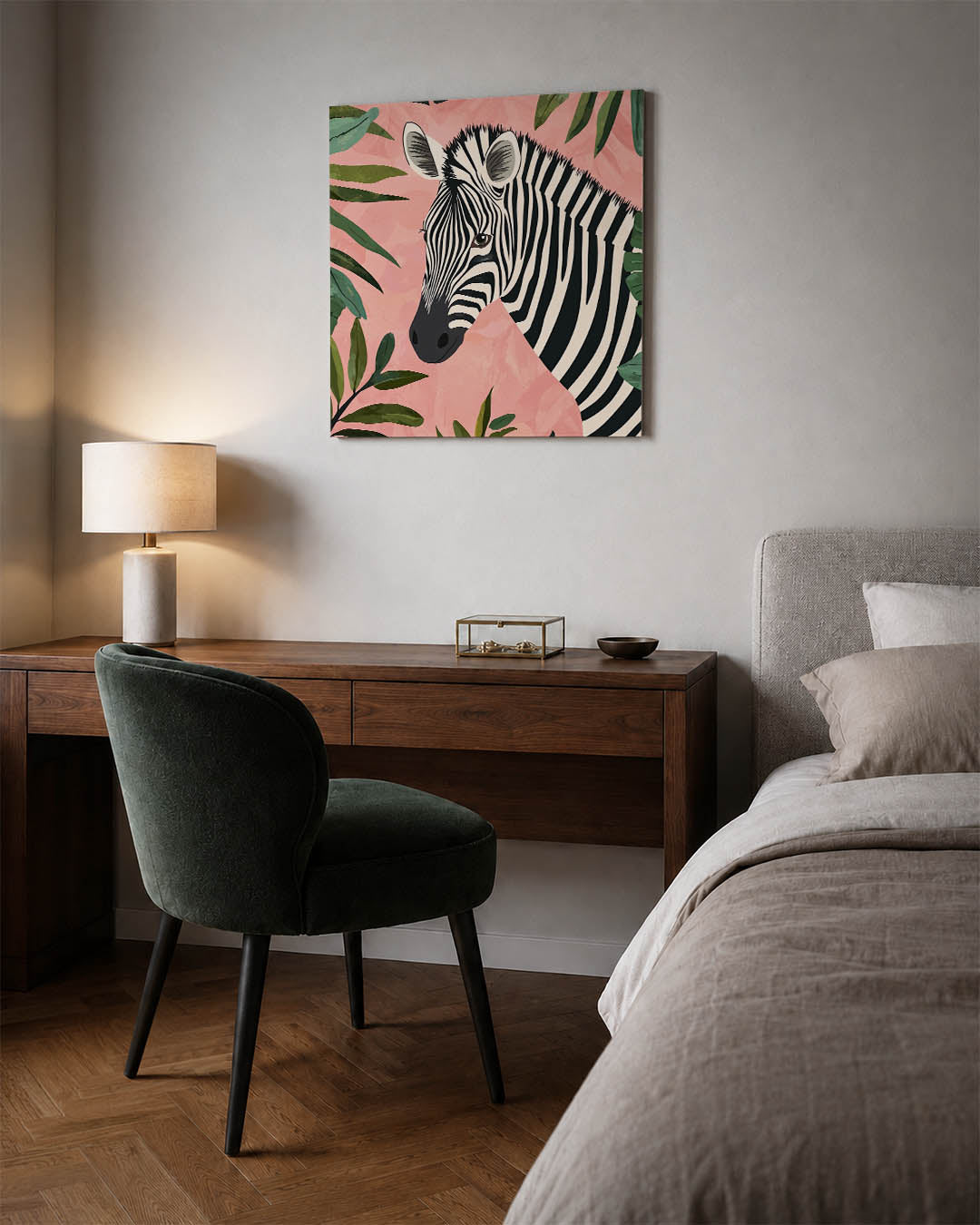 Zebra met bladeren Kunstwerk