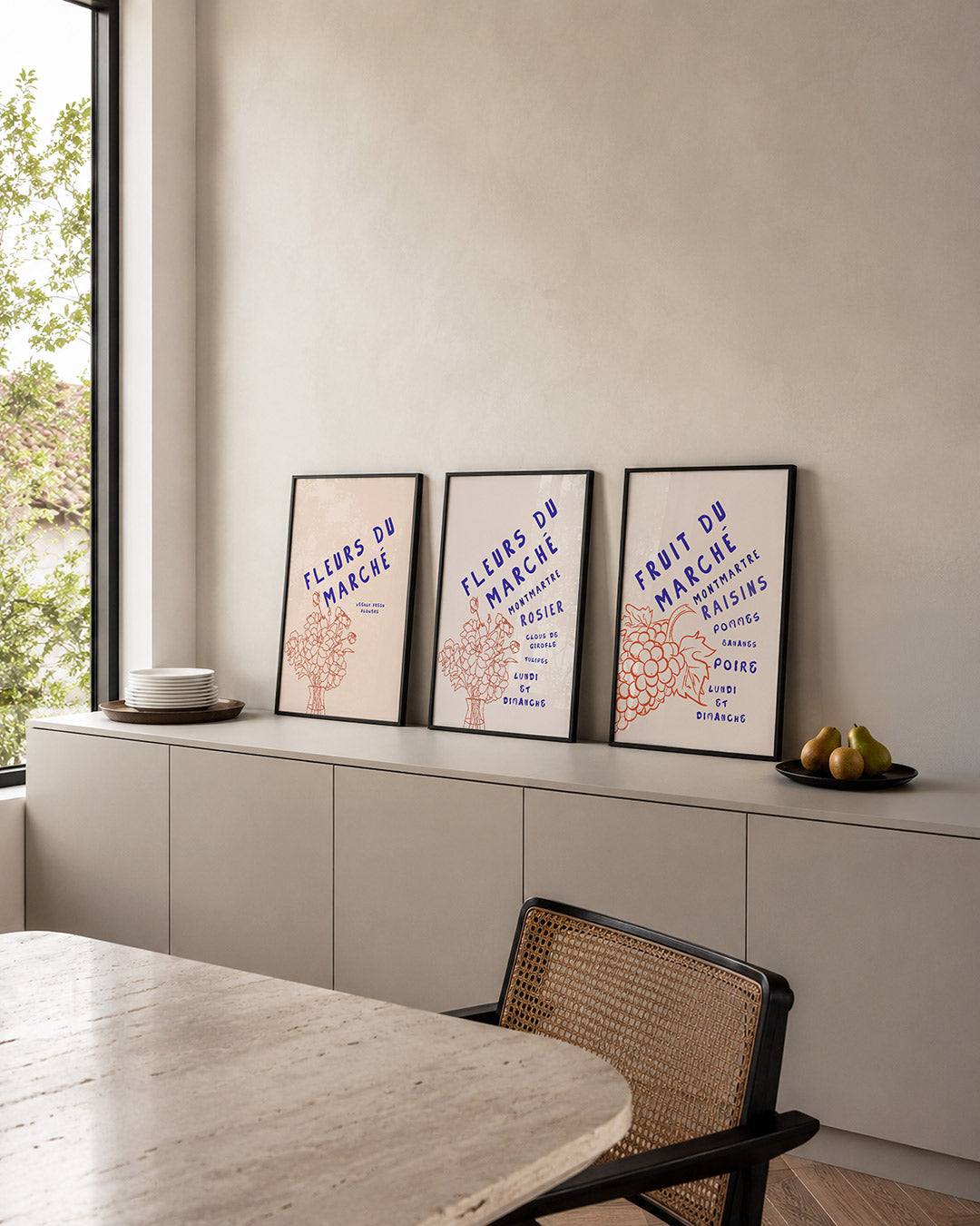 Bloemen en letters Posterset