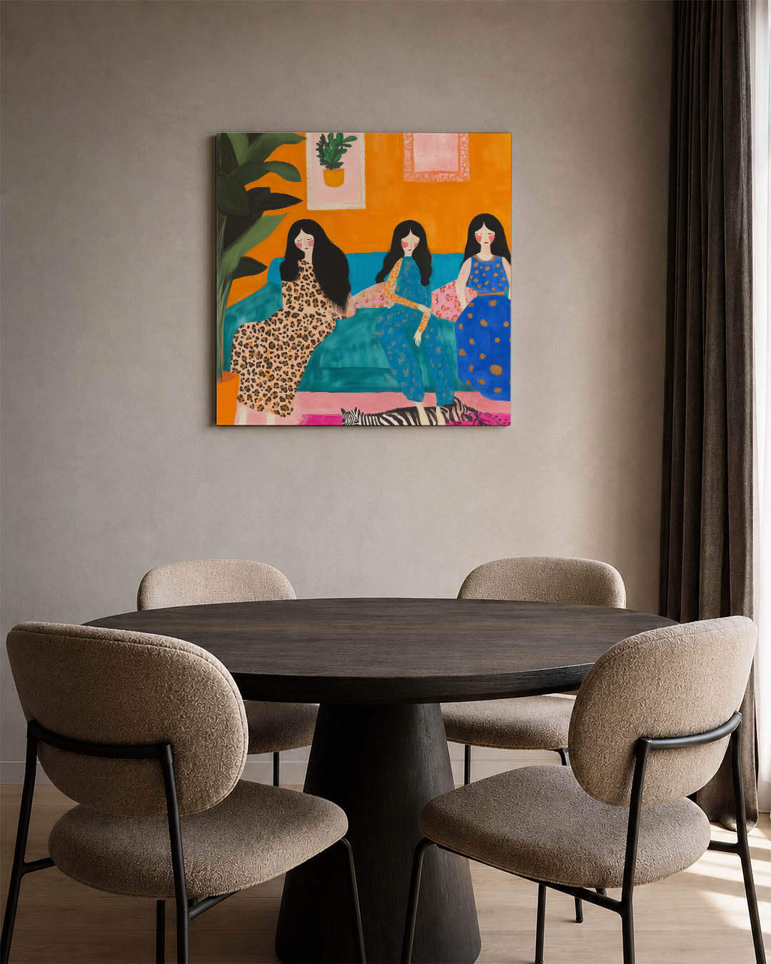 Vrolijke vrouwen Kunstwerk