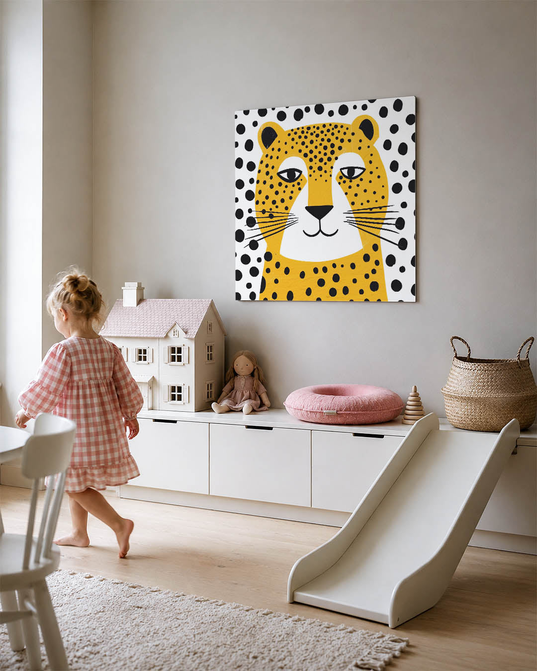 Grafische luipaard illustratie Kunstwerk