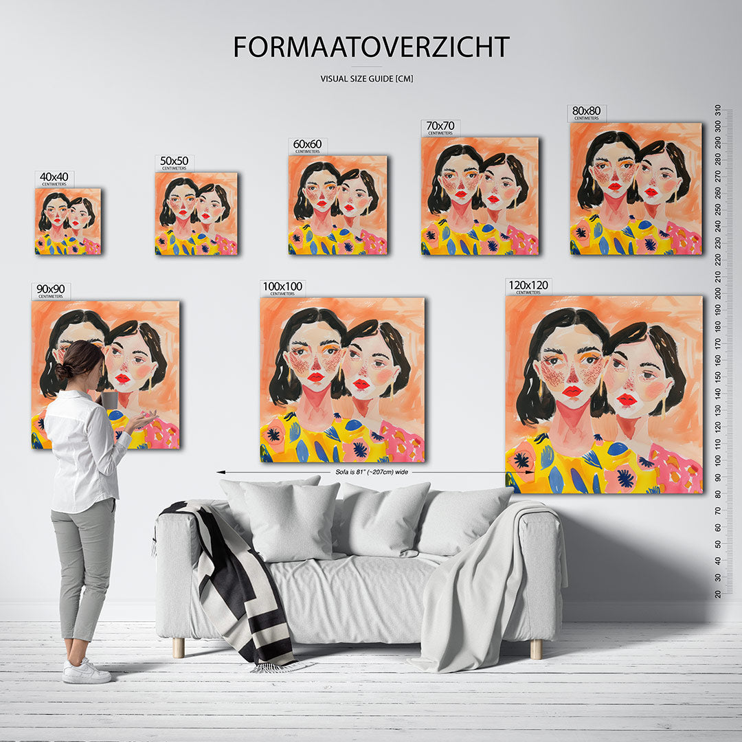 Vrolijke portretten Kunstwerk