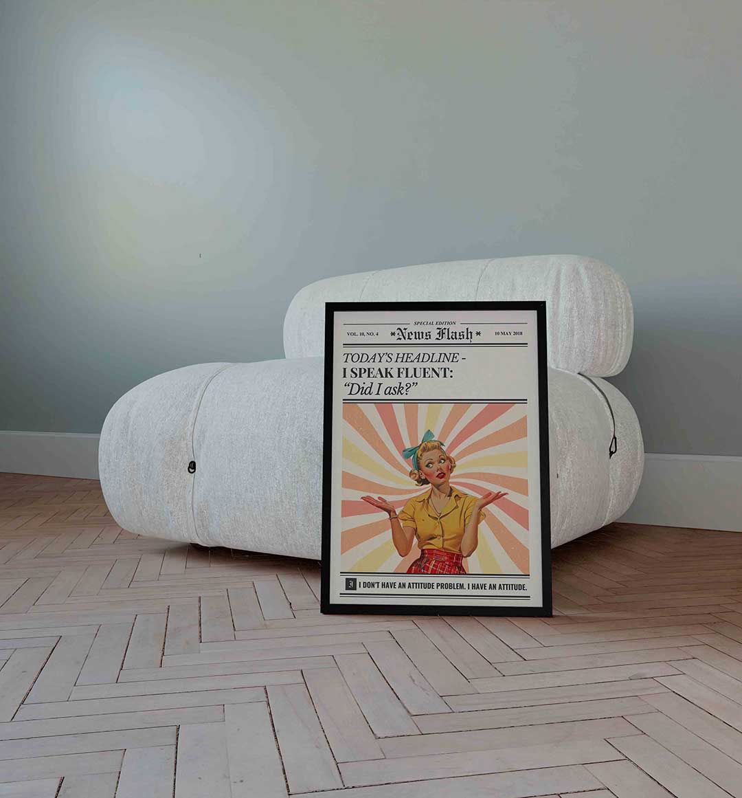 Vrouw met retro uitstraling Poster