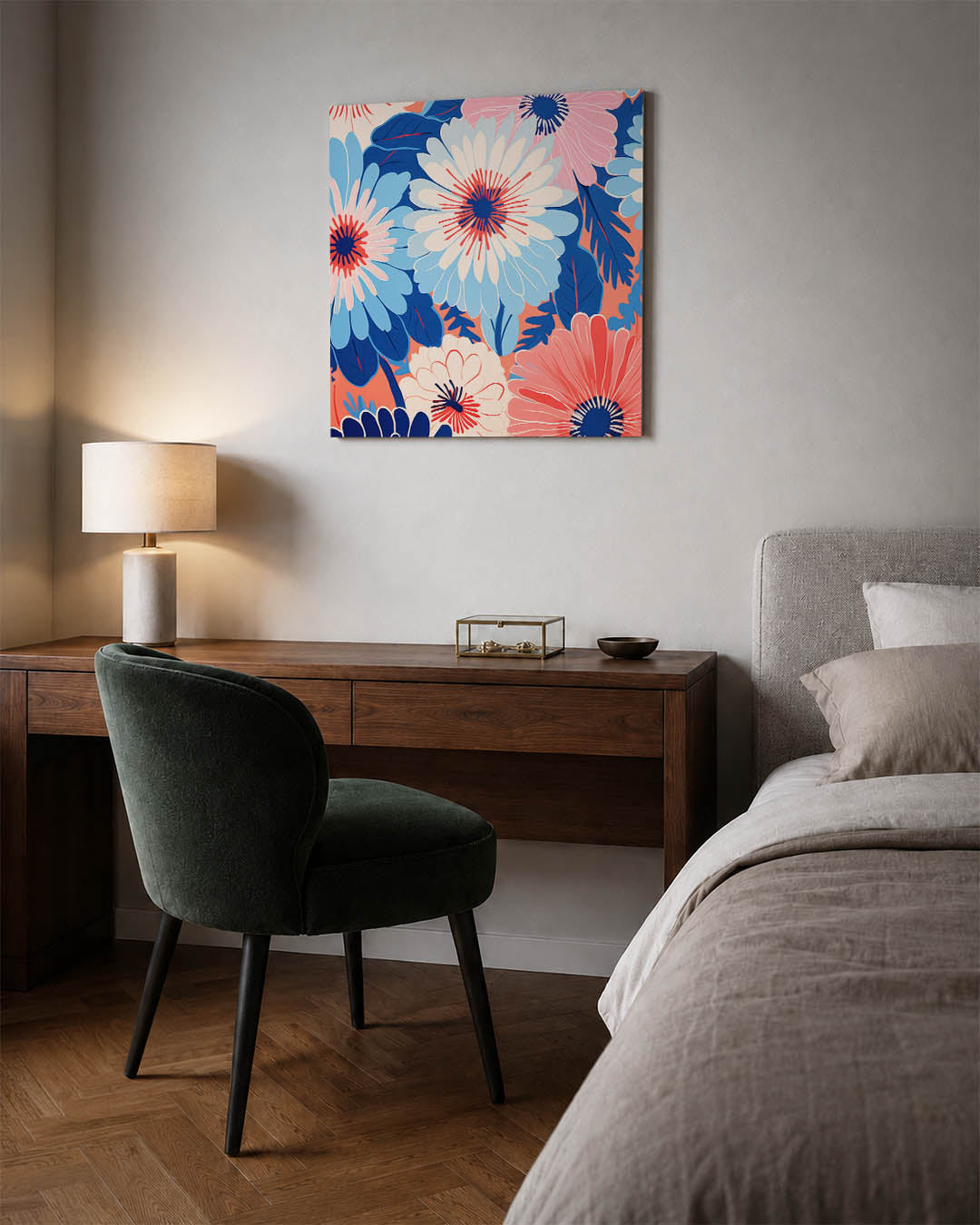 Bloemrijke kleurenexplosie Kunstwerk