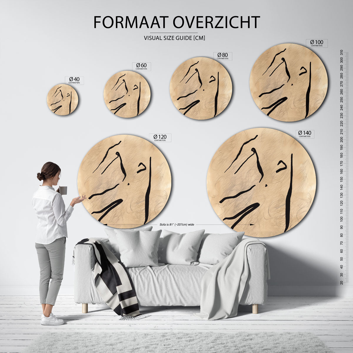 Abstracte lijnen Muurcirkel
