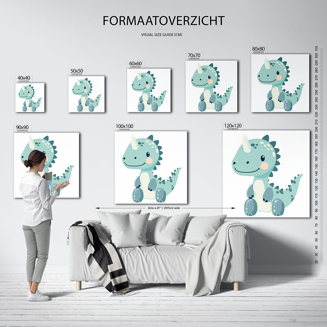Vrolijke dino illustratie Kunstwerk
