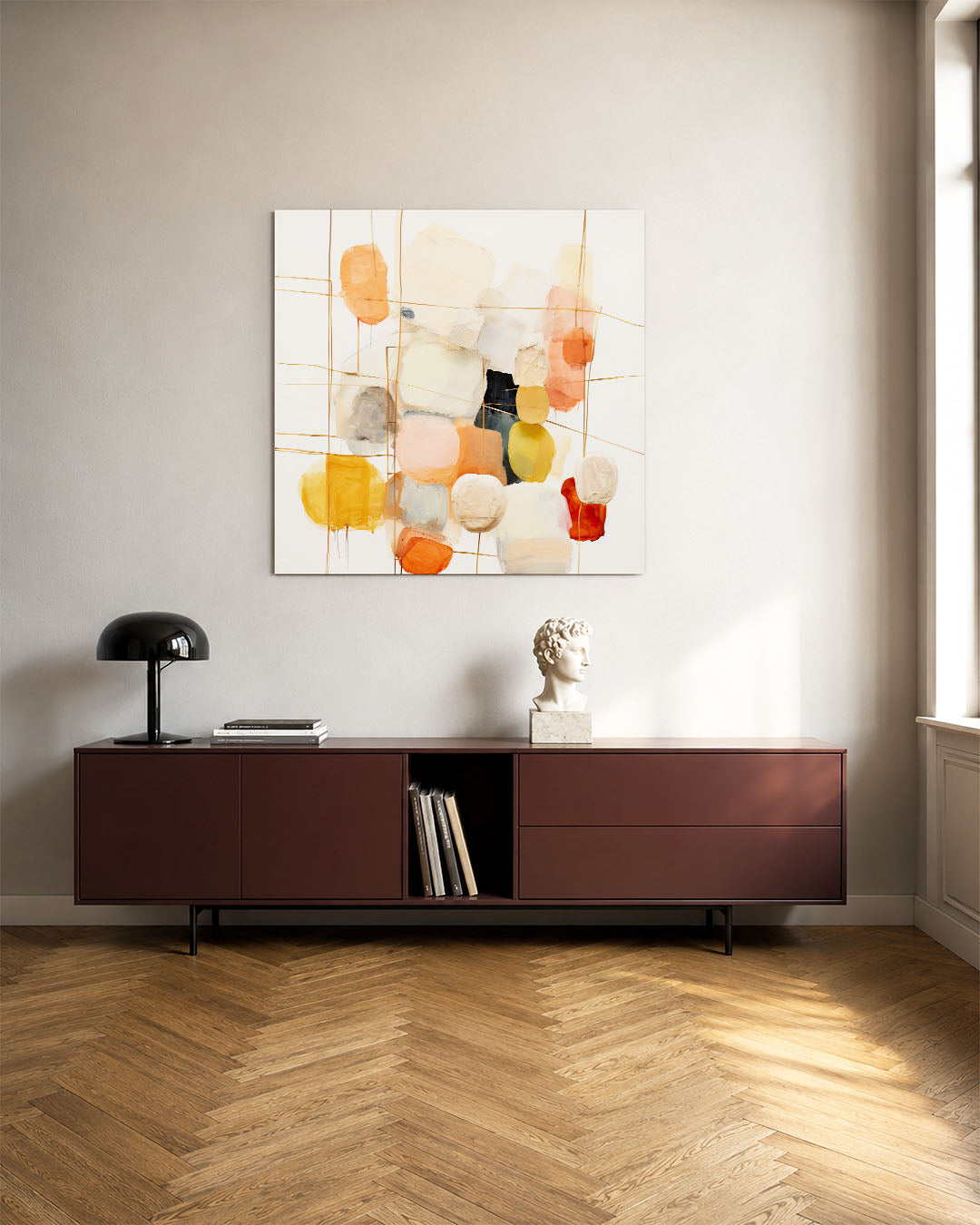 Kleurrijke vormencompositie Kunstwerk