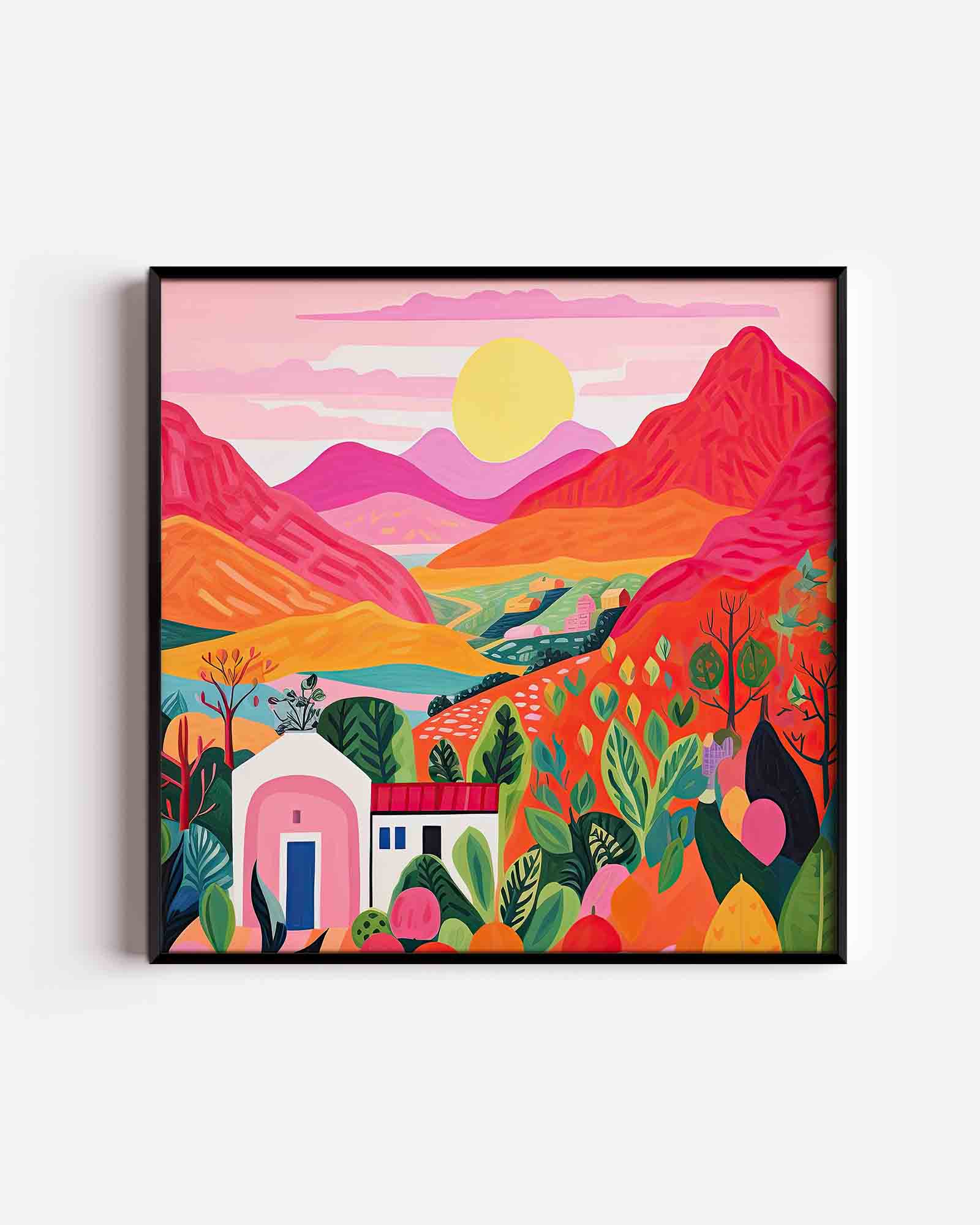 Landschap met bergen Poster