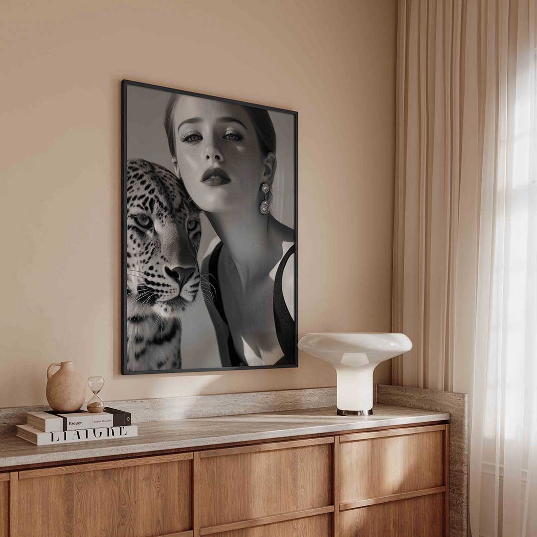 Portret met luipaard Poster
