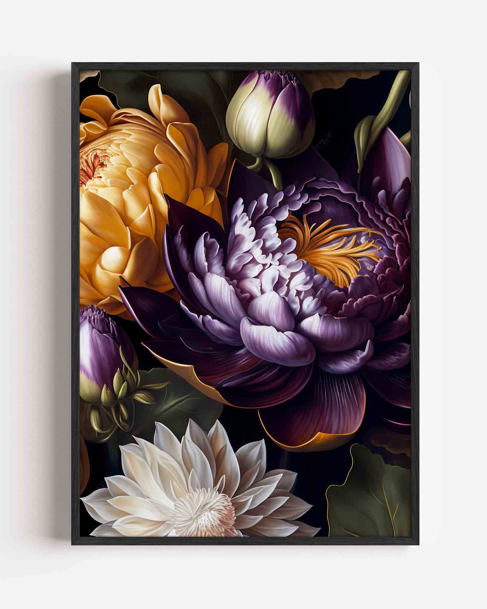 Bloemen in rijke tinten Poster