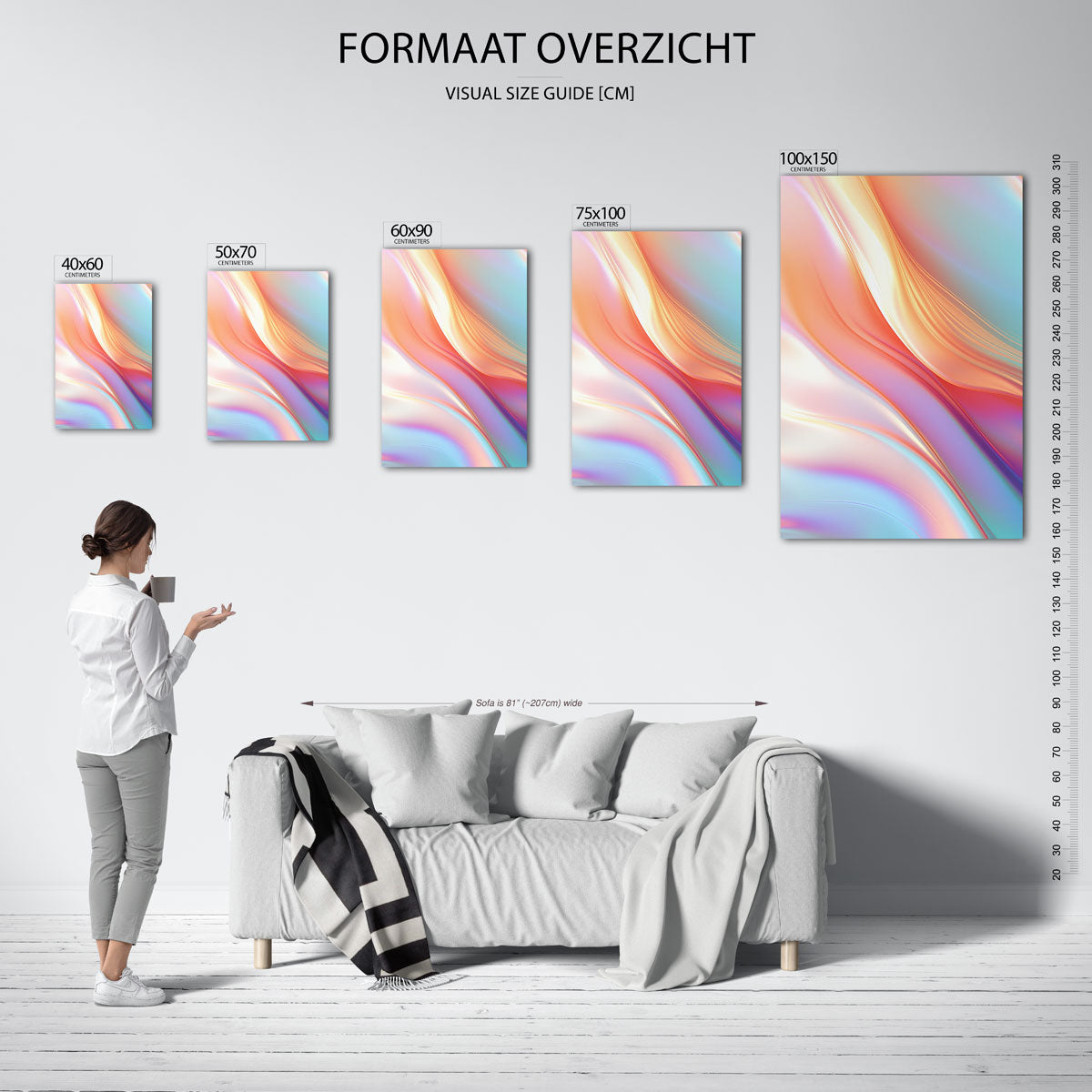 Vloeiende kleuren golf Kunstwerk