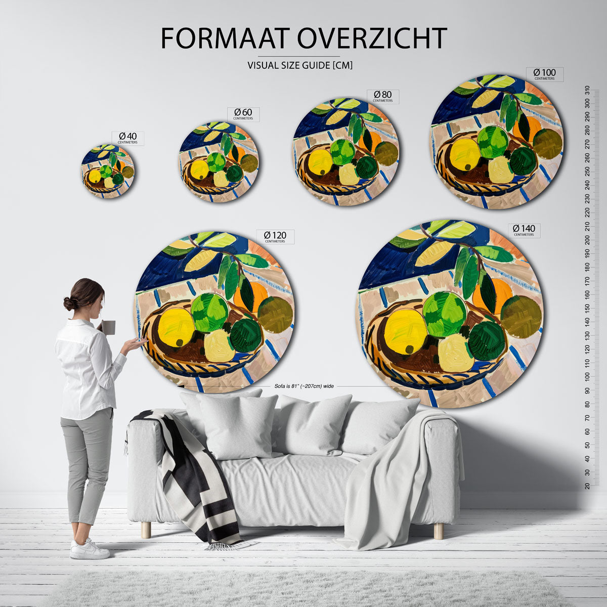 Fruit en bladeren Muurcirkel