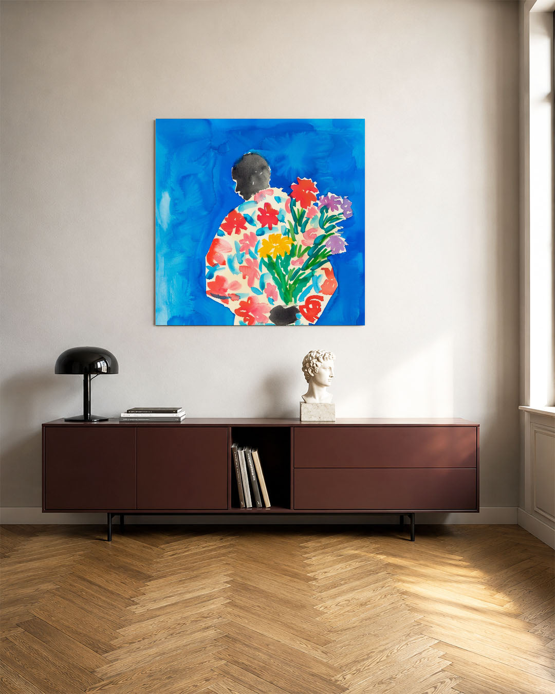 Kleurrijke bloemfiguur Kunstwerk