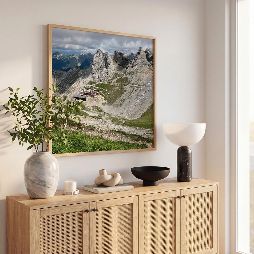 Berglandschap met rotsen Poster