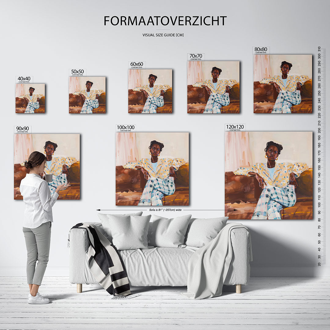 Vrouwelijk portret zittend Kunstwerk