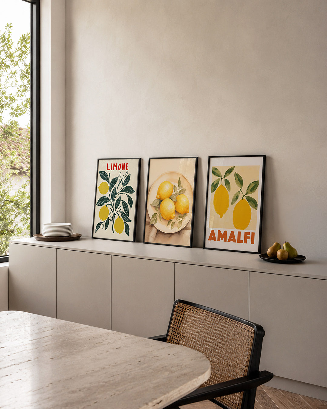 Citroen en bladeren Posterset