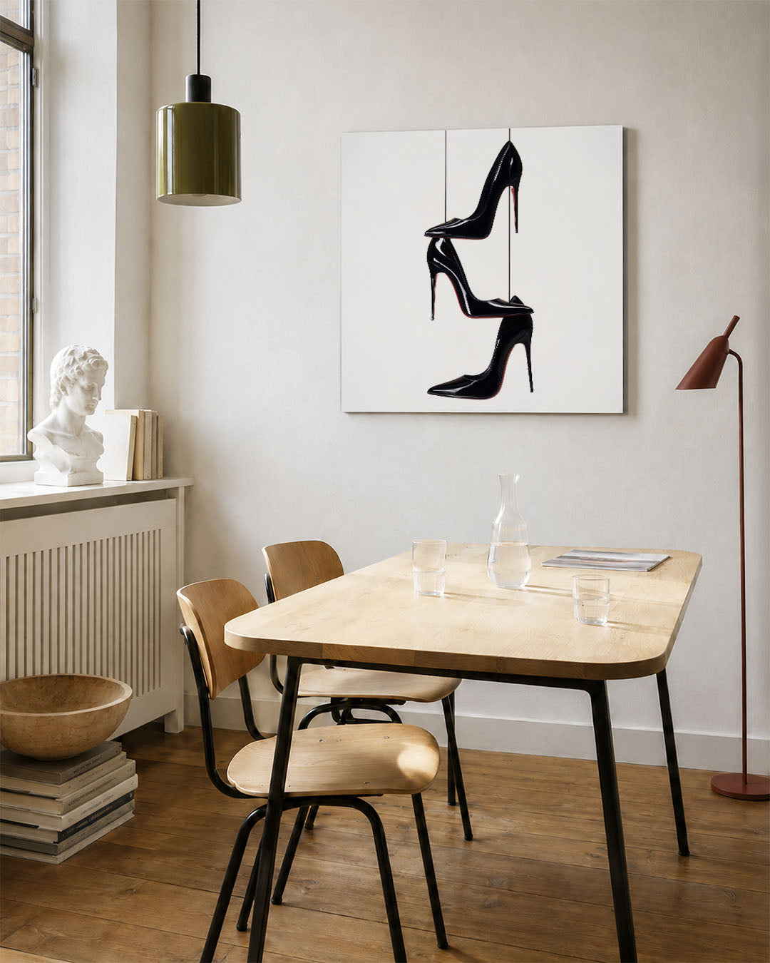 Gestapelde schoenen Kunstwerk