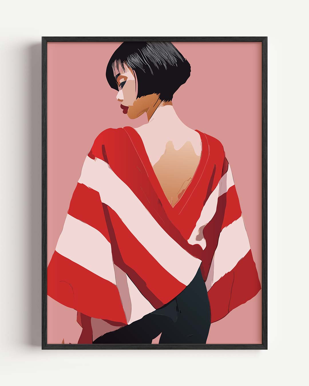 Stijlvolle Retro-Chique Vrouw Poster-WallArtistic