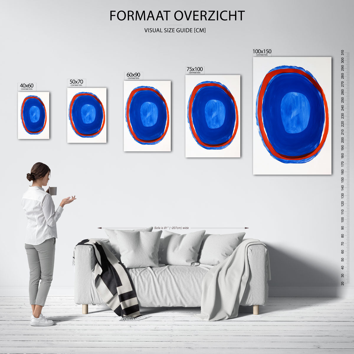 Kleurrijke cirkelcompositie Kunstwerk