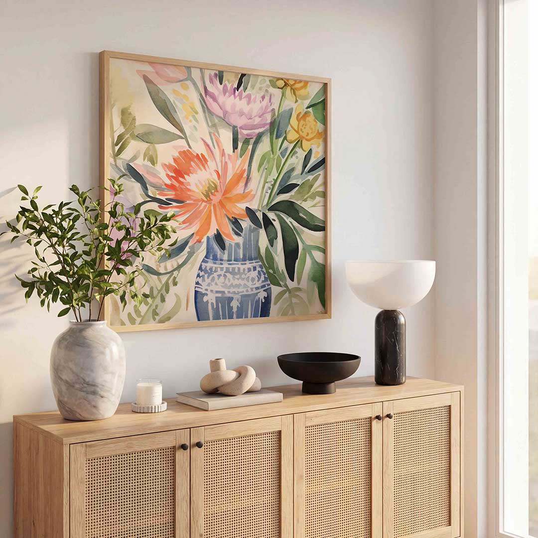 Bloemen in vaas Poster