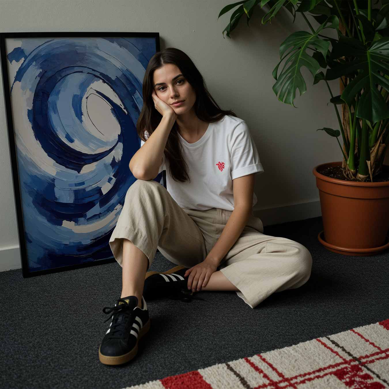 Vortex van Blauw Poster-WallArtistic