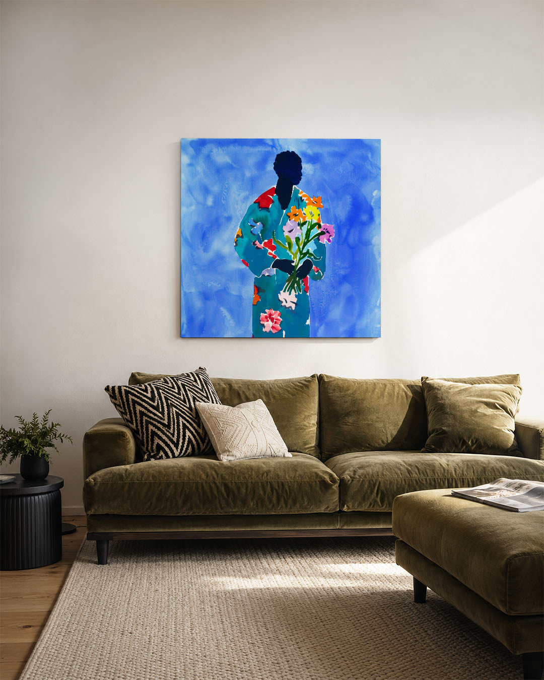 Vrolijke bloemenfiguur Kunstwerk