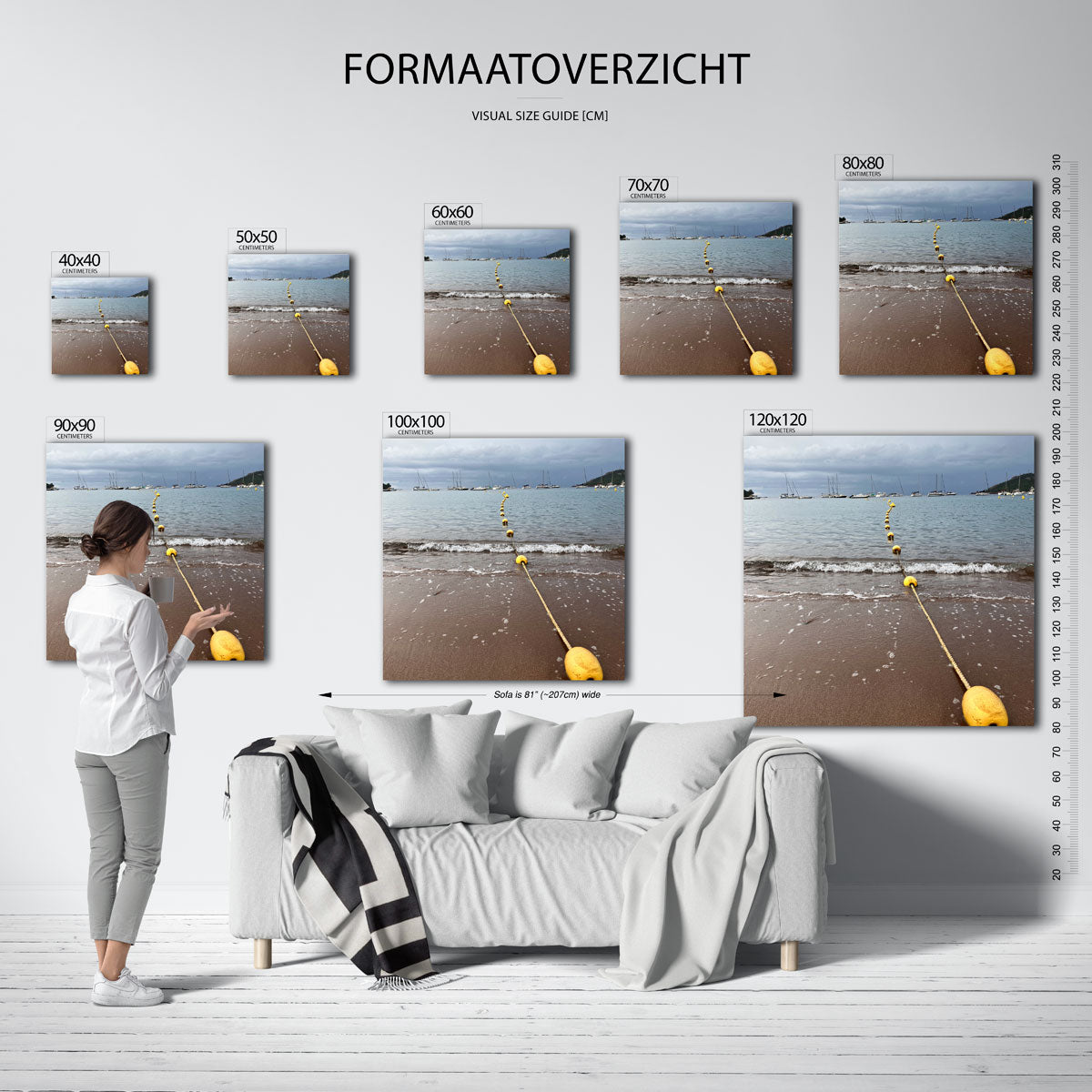 Strand en boeien Kunstwerk