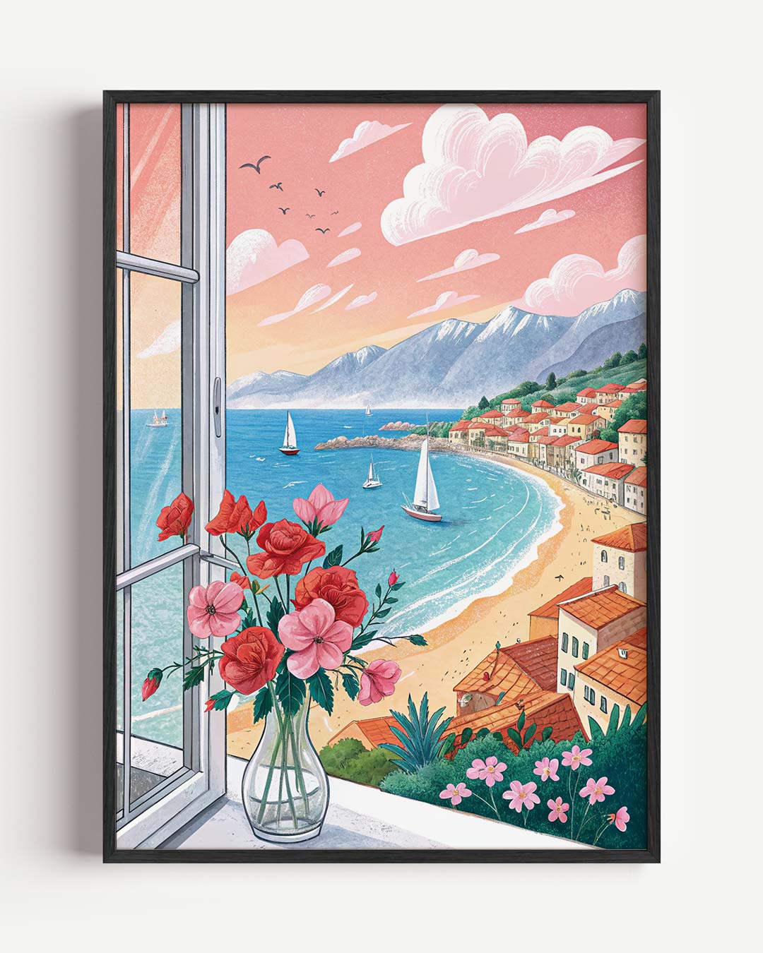 Betoverende Mediterrane Uitzicht Poster-WallArtistic