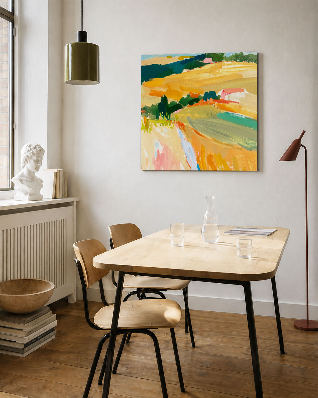 Kleurrijk landschap Kunstwerk