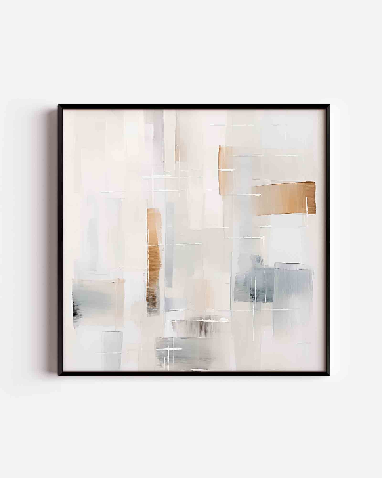Abstracte beige en grijze vlakken Poster