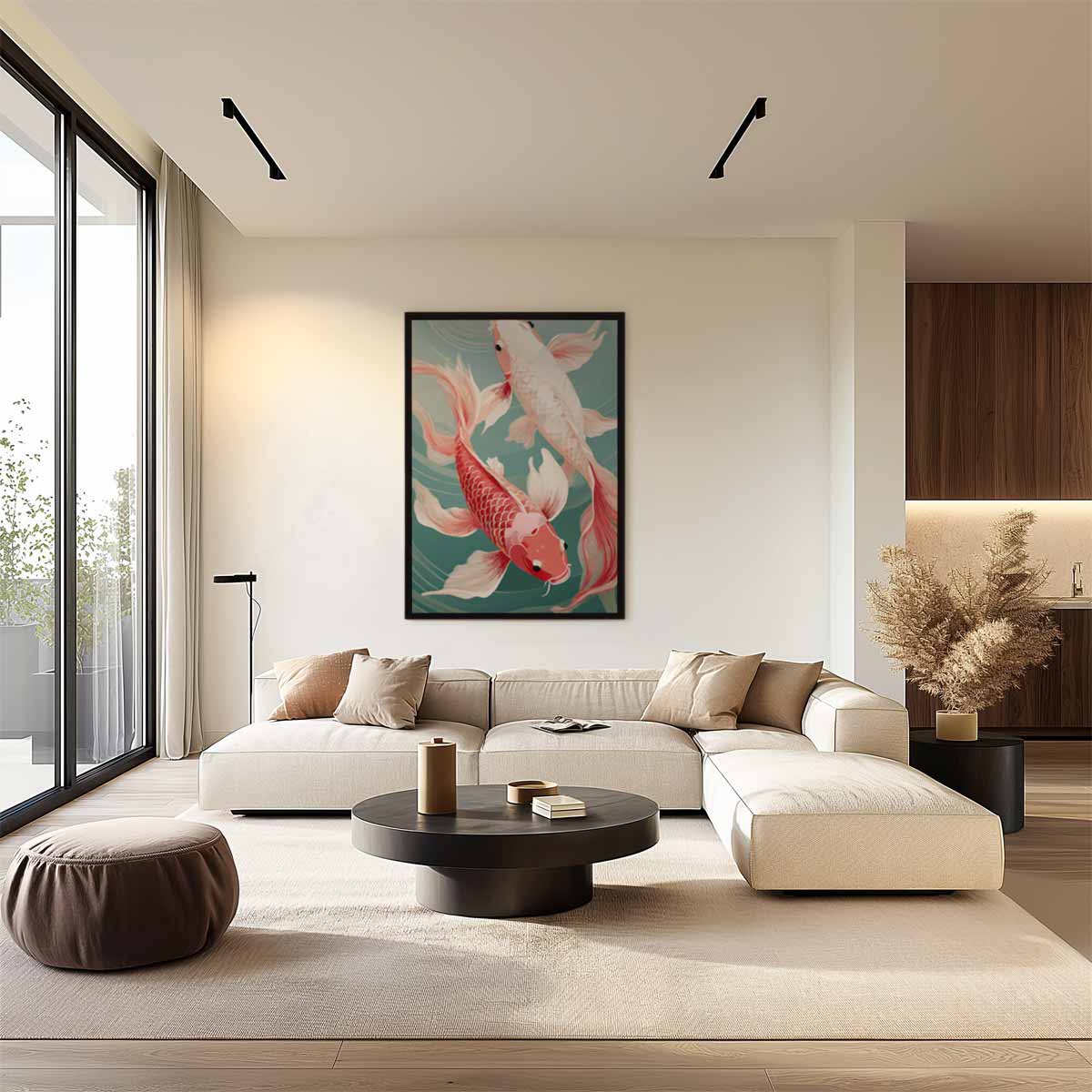 Magische Koi Karper Dans Kunstwerk-canvas-dibond-plexiglas-wanddecoratie-WallArtistic