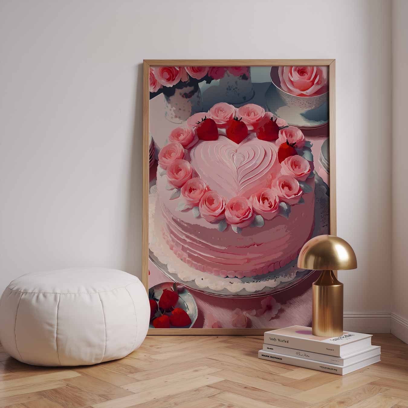 Romantische Rozen & Aardbeien Patisserie Poster-WallArtistic