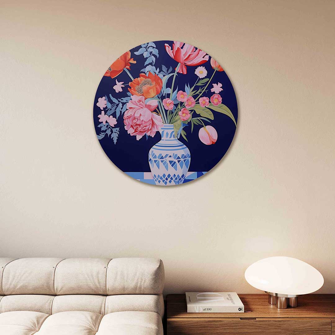 Bloemen in vaas Muurcirkel