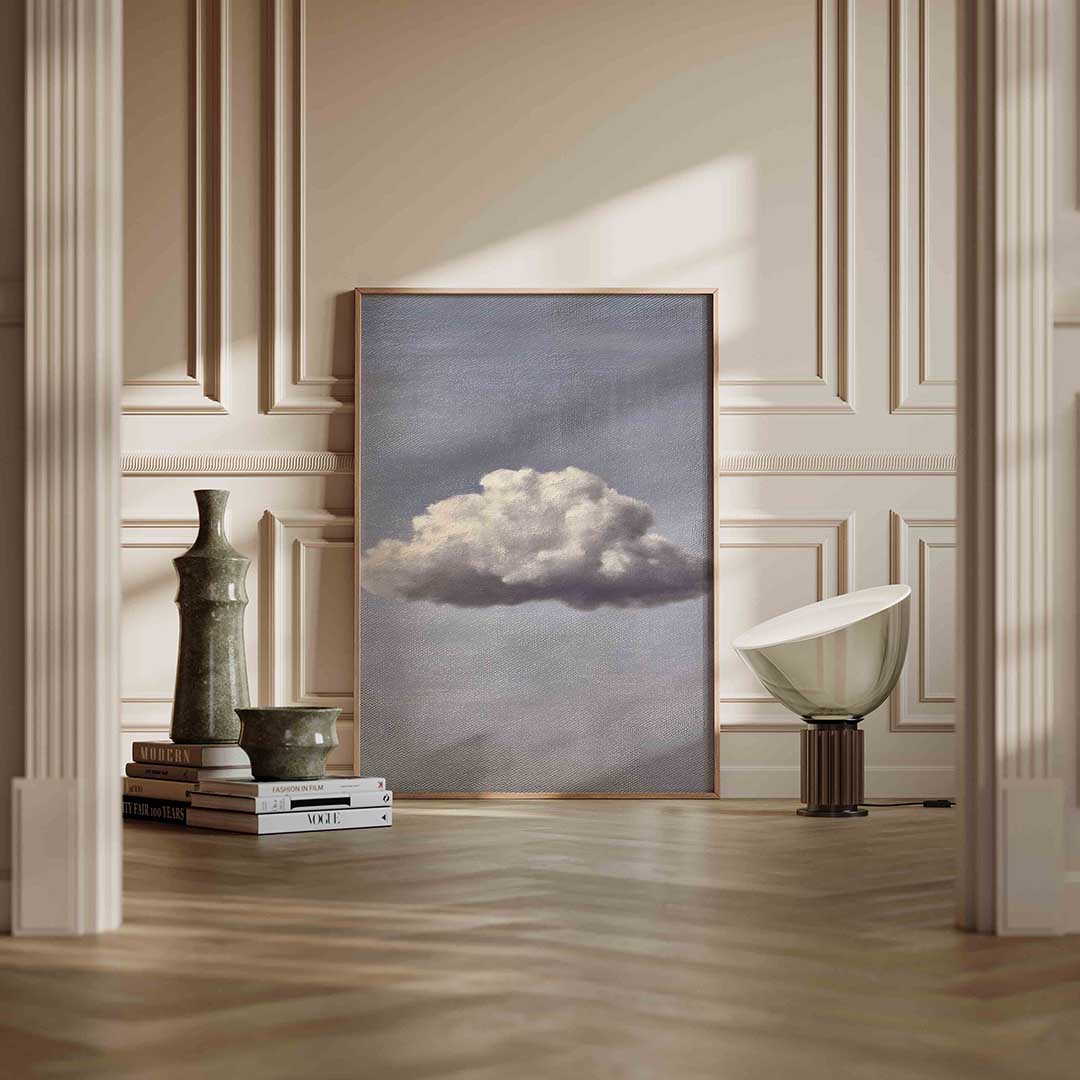 Wolk tegen blauwe lucht Poster