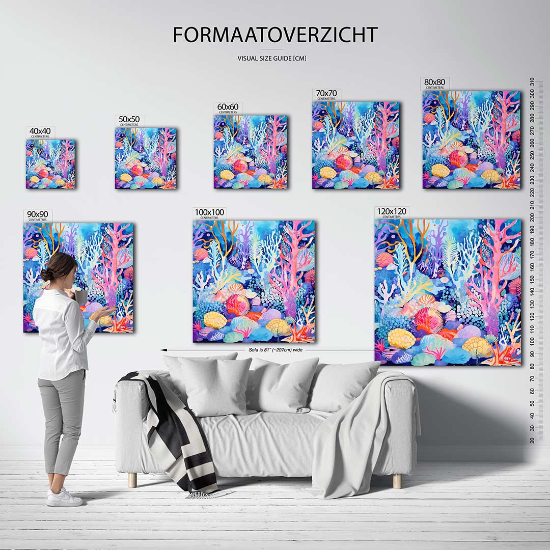 Kleurrijke onderwaterwereld Kunstwerk