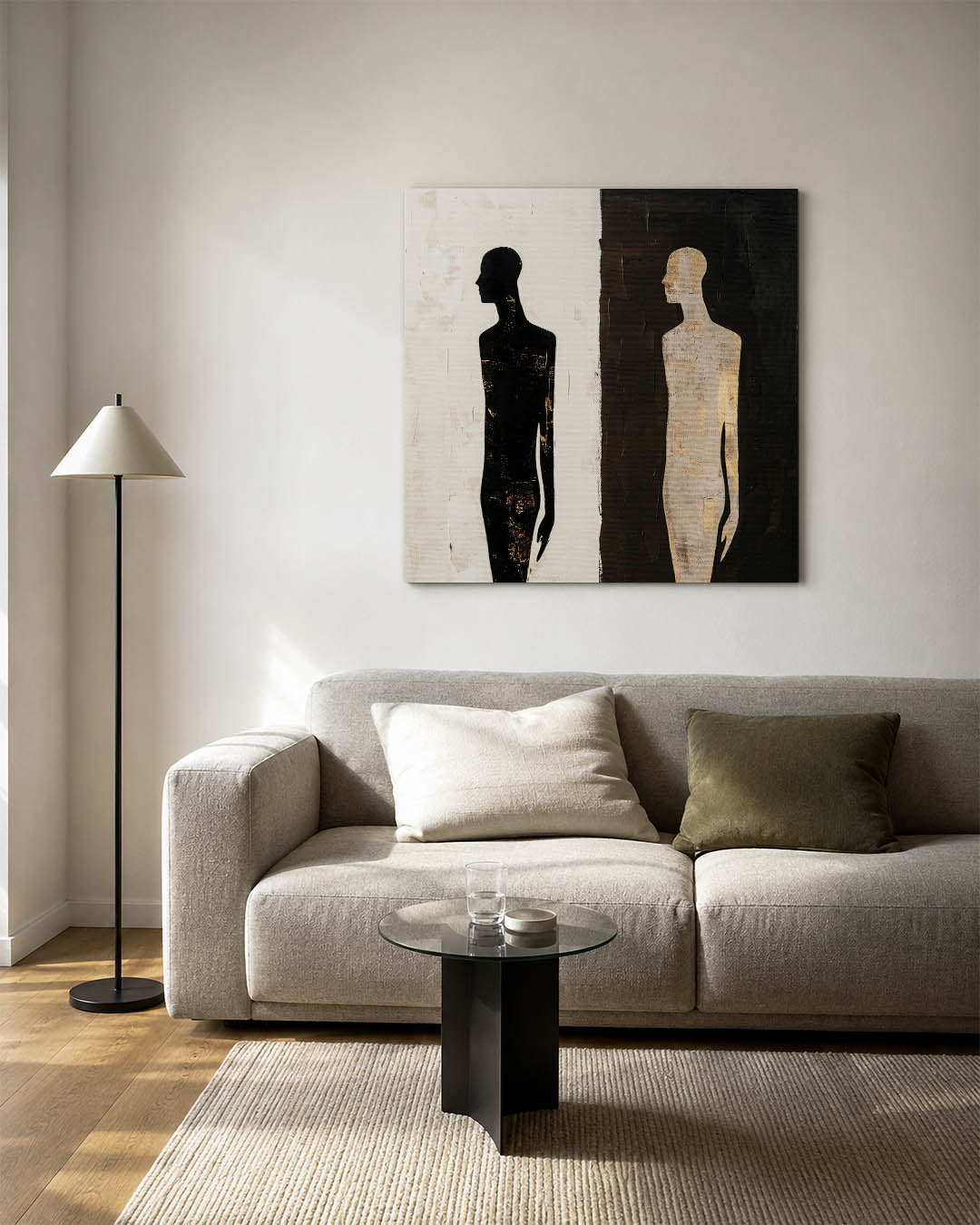Contrasterende figuren Kunstwerk