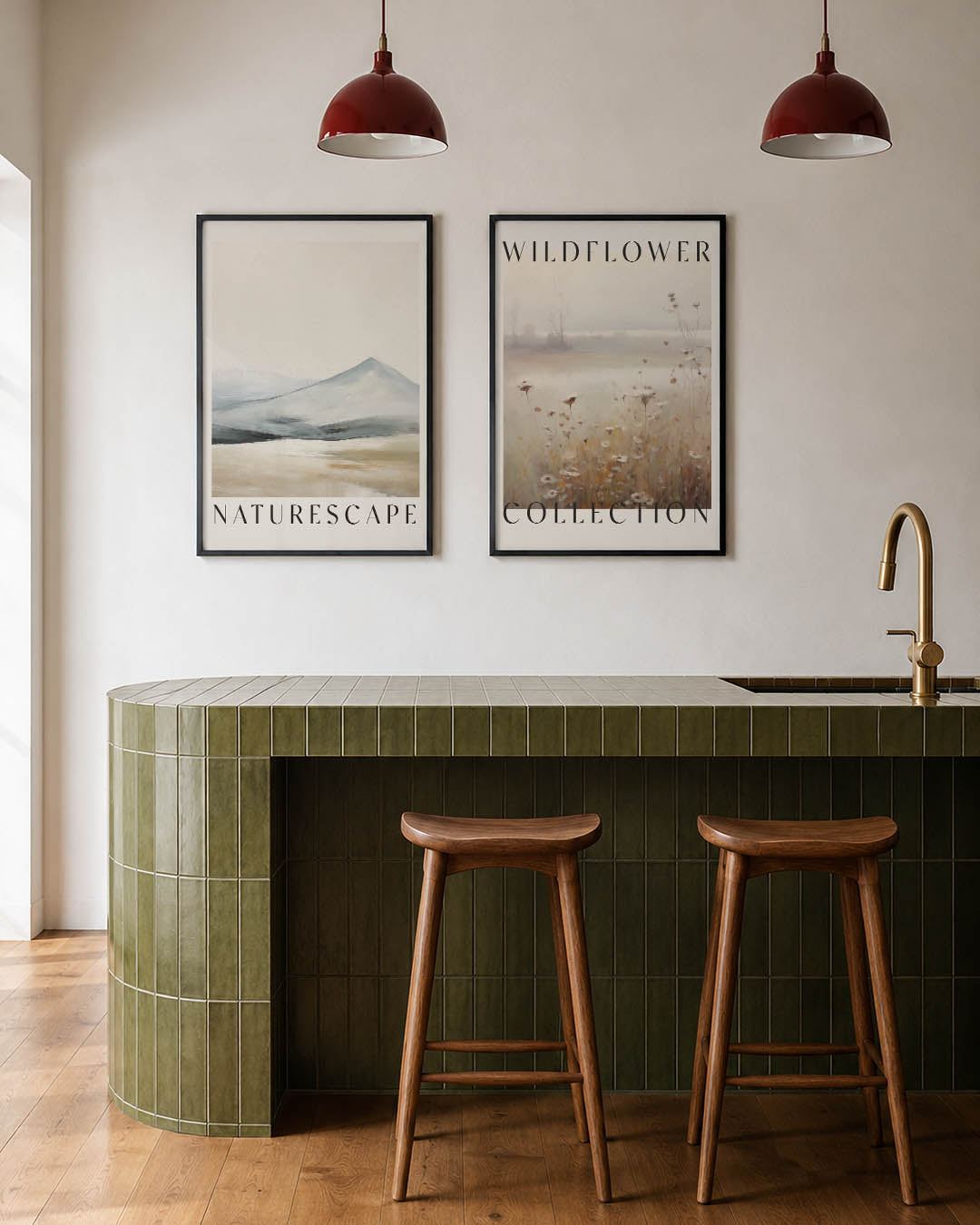 Landschap in lijnen Posterset