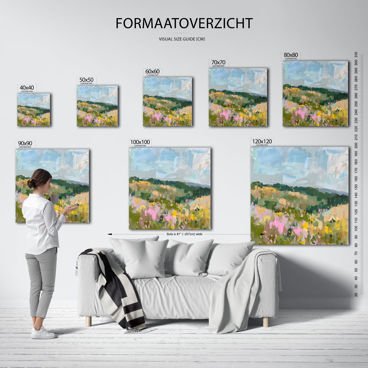 Landschap met bloemen Poster