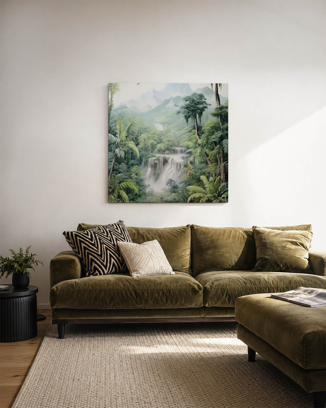 Tropisch waterval landschap Kunstwerk