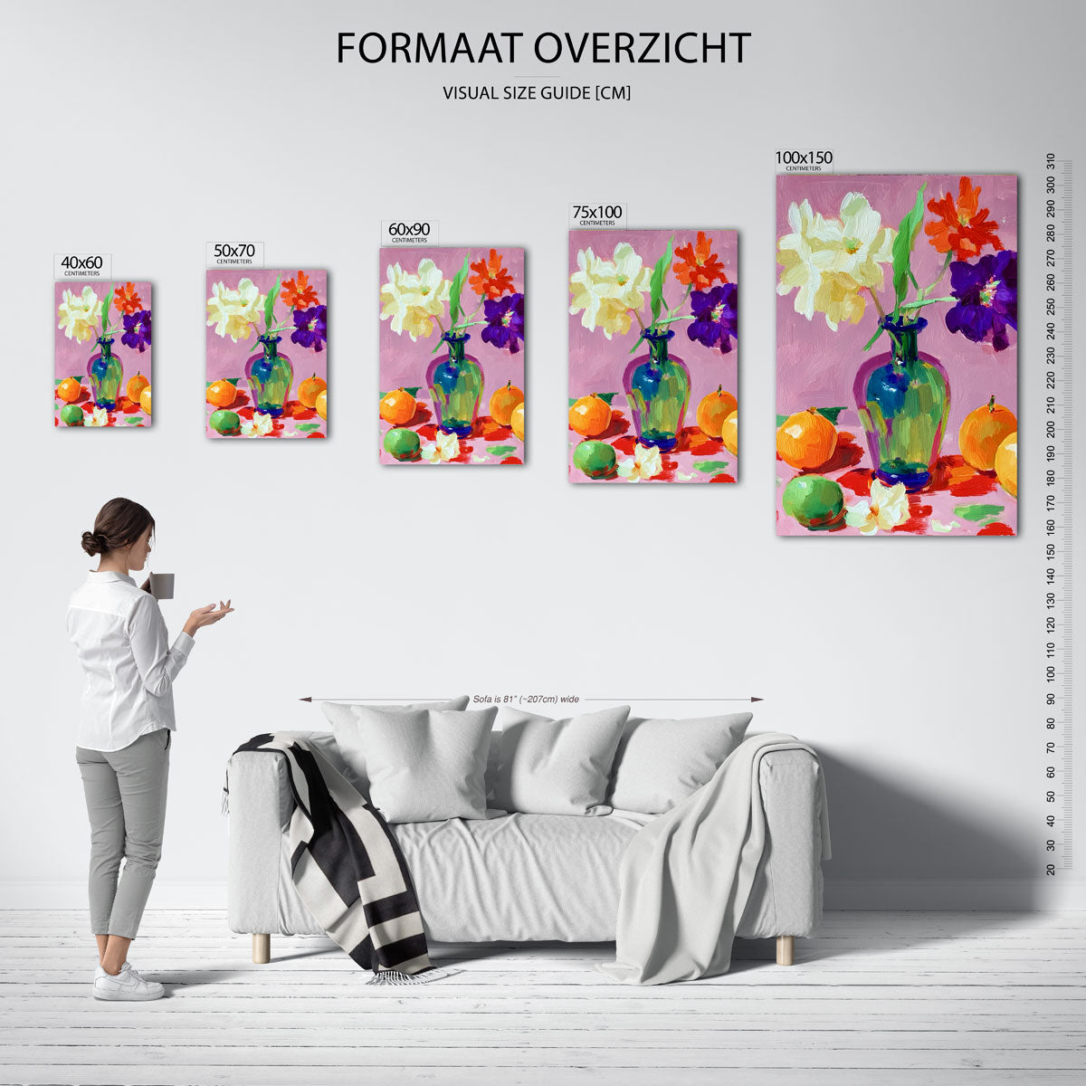 Kleurrijke bloemenvorm Kunstwerk