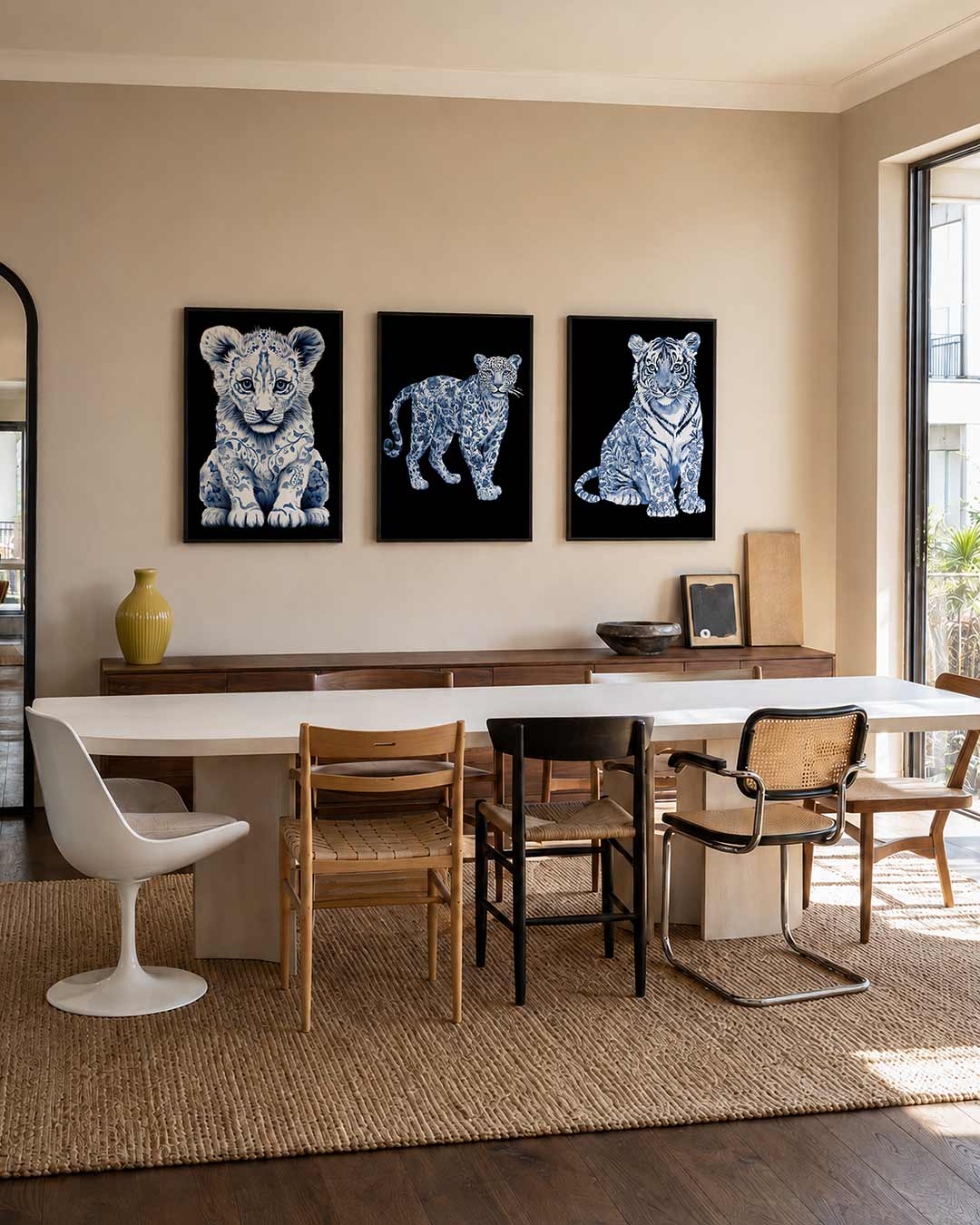Dierenpatroon harmonie Posterset